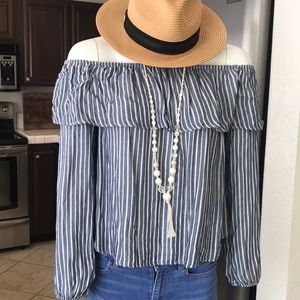 Mossimo Off the shoulder striped blouse